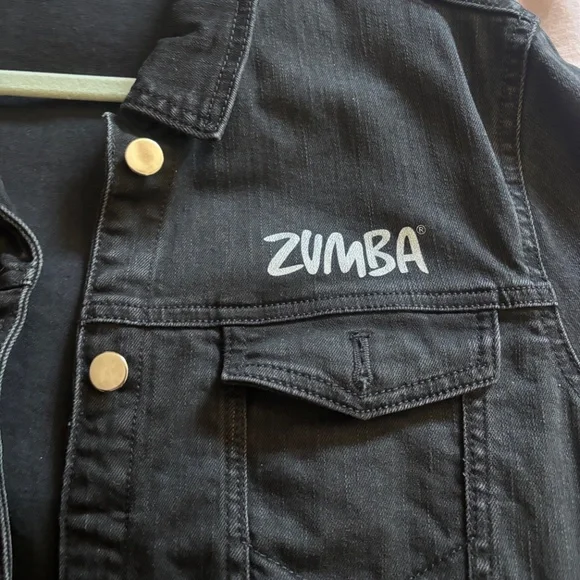 Black denim SWAROVSKI CRYSTAL ZUMBA jacket - Picture 4 of 5